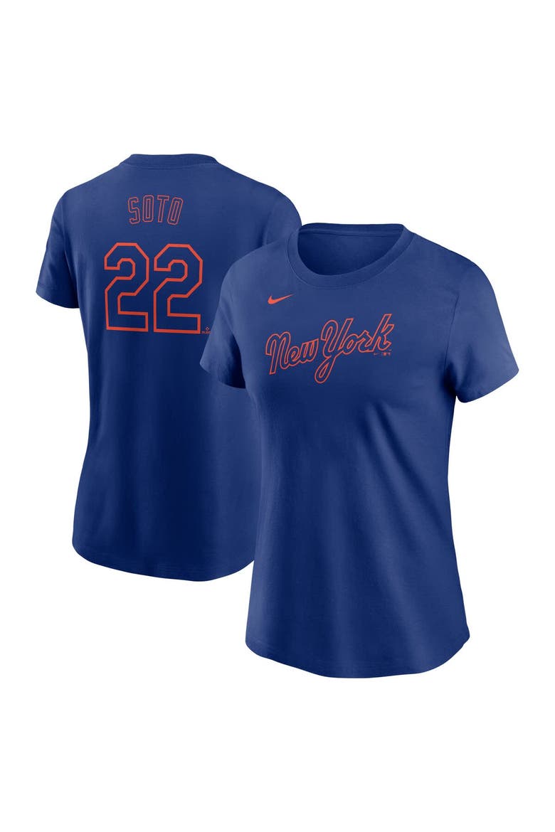 Women's Nike Juan Soto Royal New York Mets Fuse Name & Number T-Shirt, Alternate, color, Royal