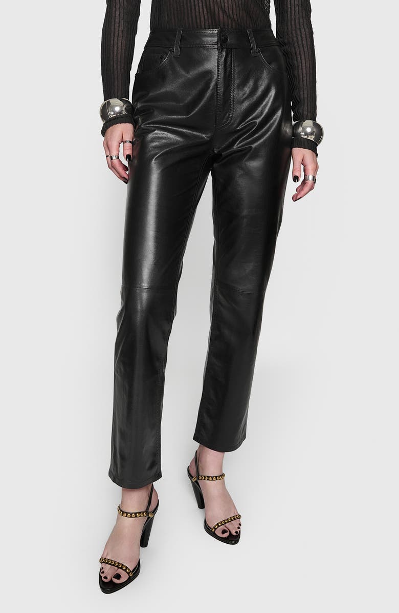 Rebecca Minkoff Kit Crop Leather Pants, Main, color, 