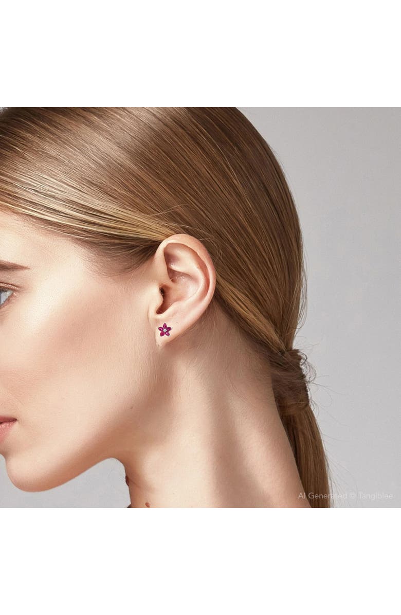 Bliss Diamond 2.19Ct Ruby & Diamond Alexa Earrings 14k Gold Lab Grown, Alternate, color, 14K White Gold