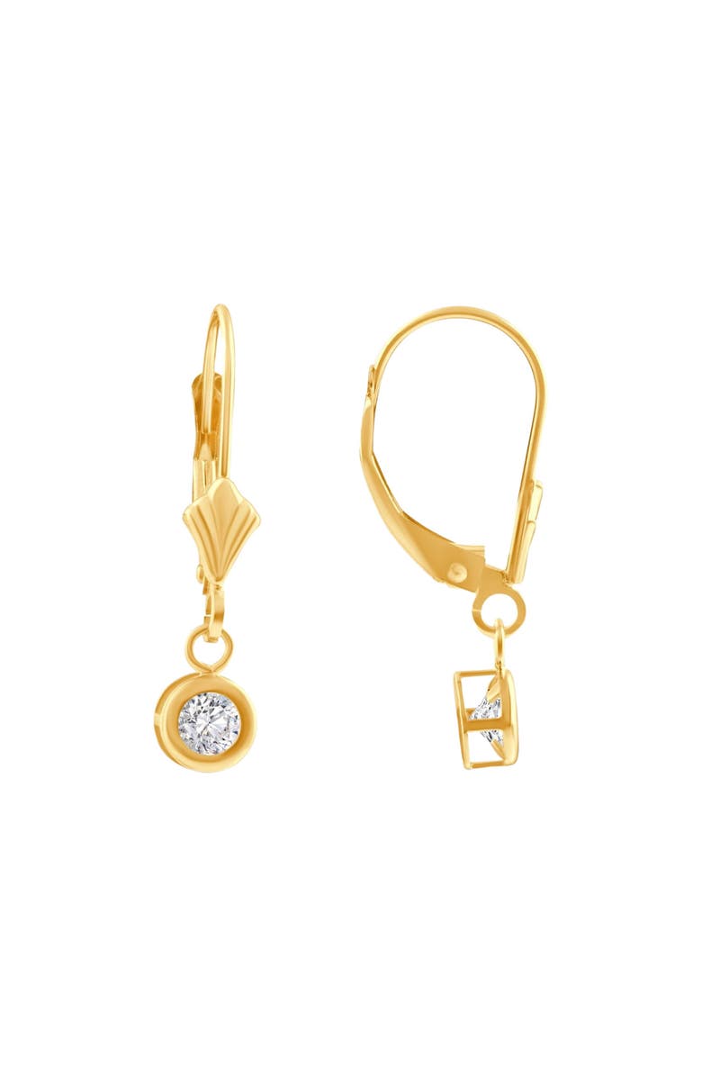 Bliss Diamond 1/2Ct Diamond Lab Grown Dangle Lever Back Hoop Earrings 14k Gold, Main, color, 