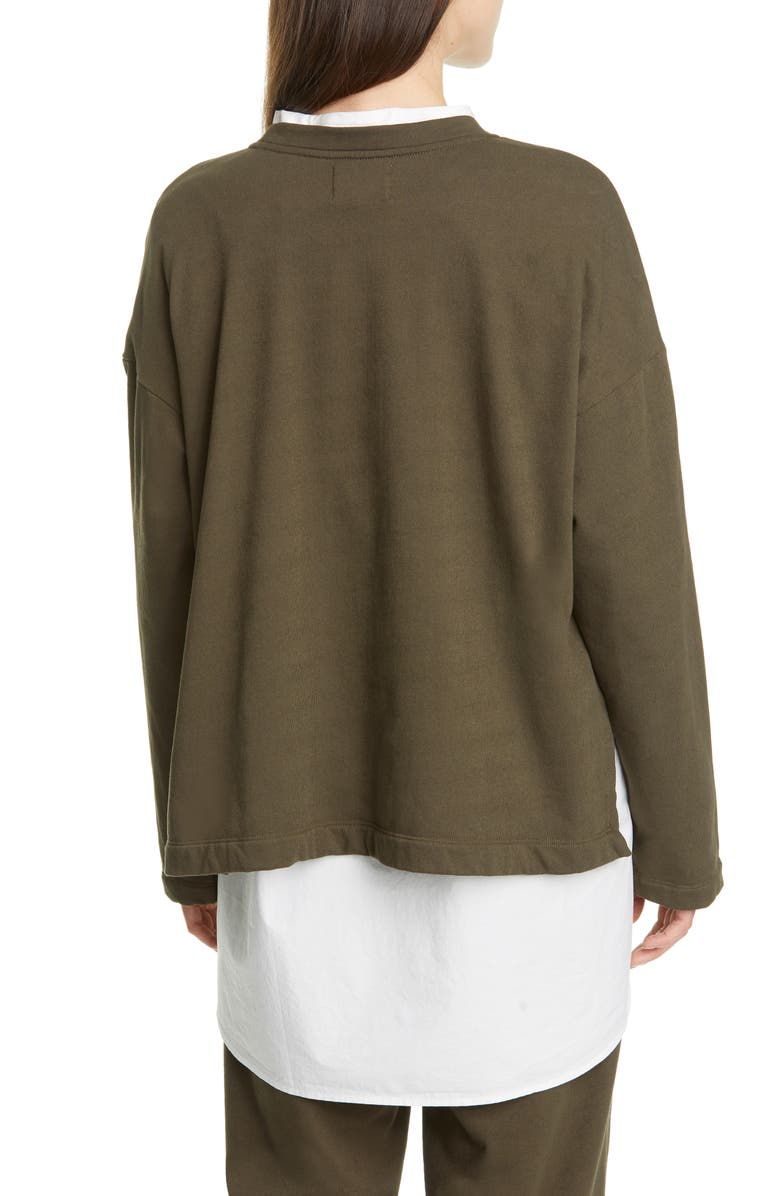 Eileen Fisher Organic Cotton Terry Boxy Pullover, Alternate, color, 