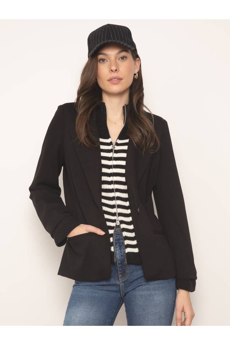 Avalon Turtleneck Dickie Blazer, Main, color, BLACK
