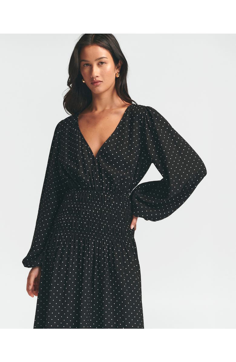 ST MRLO May Gather Dress, Alternate, color, Black Base Spot