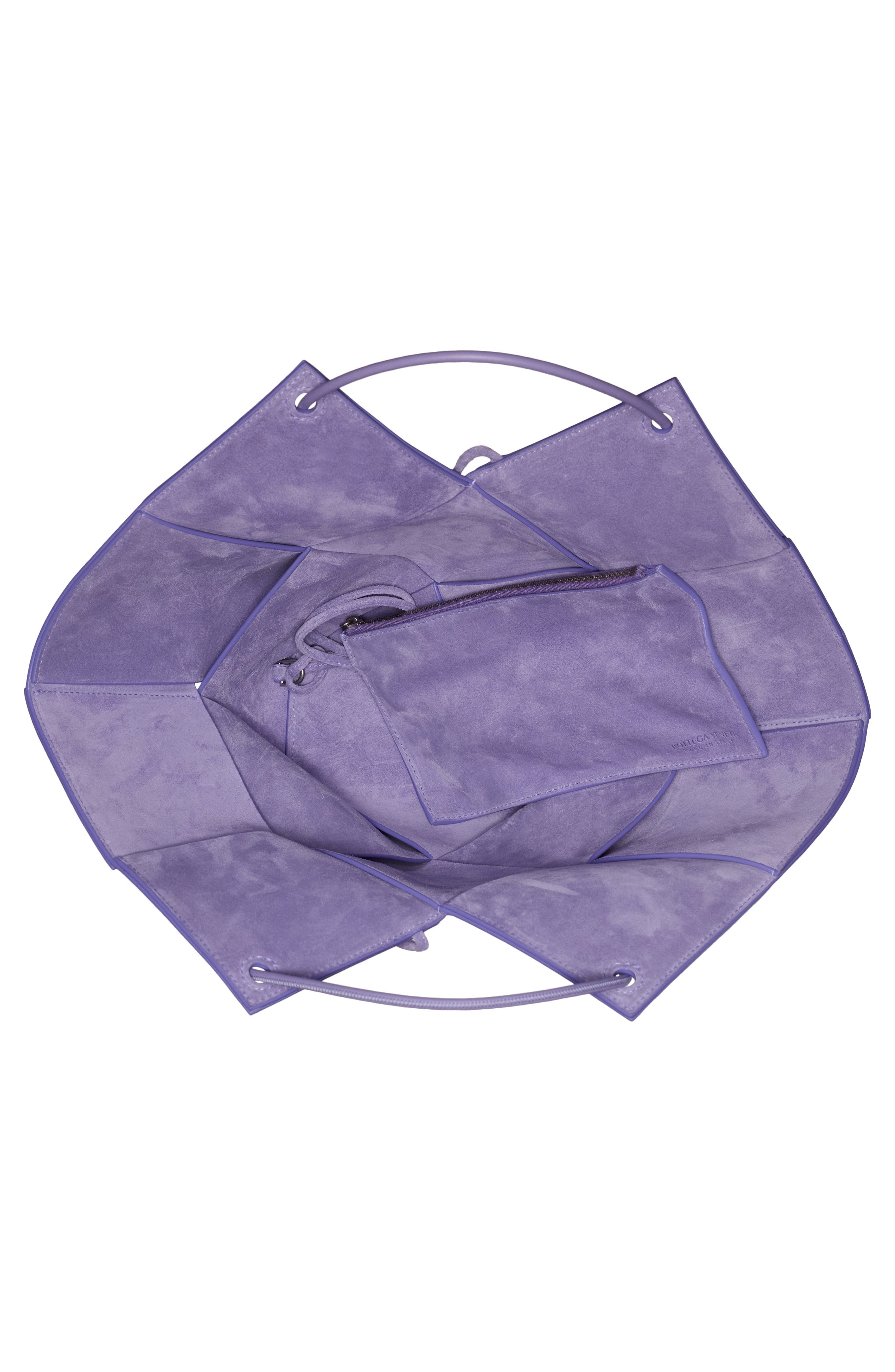 Intreccio Suede Tote, Alternate, color, LAVENDER/ SILVER