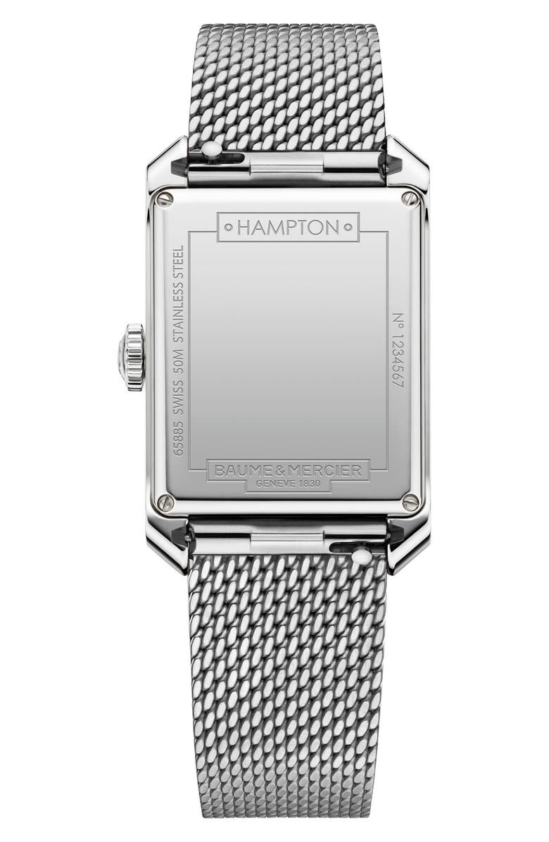 Baume & Mercier Hampton 10671 Automatic Mesh Bracelet Watch, 43mm, Alternate, color, 