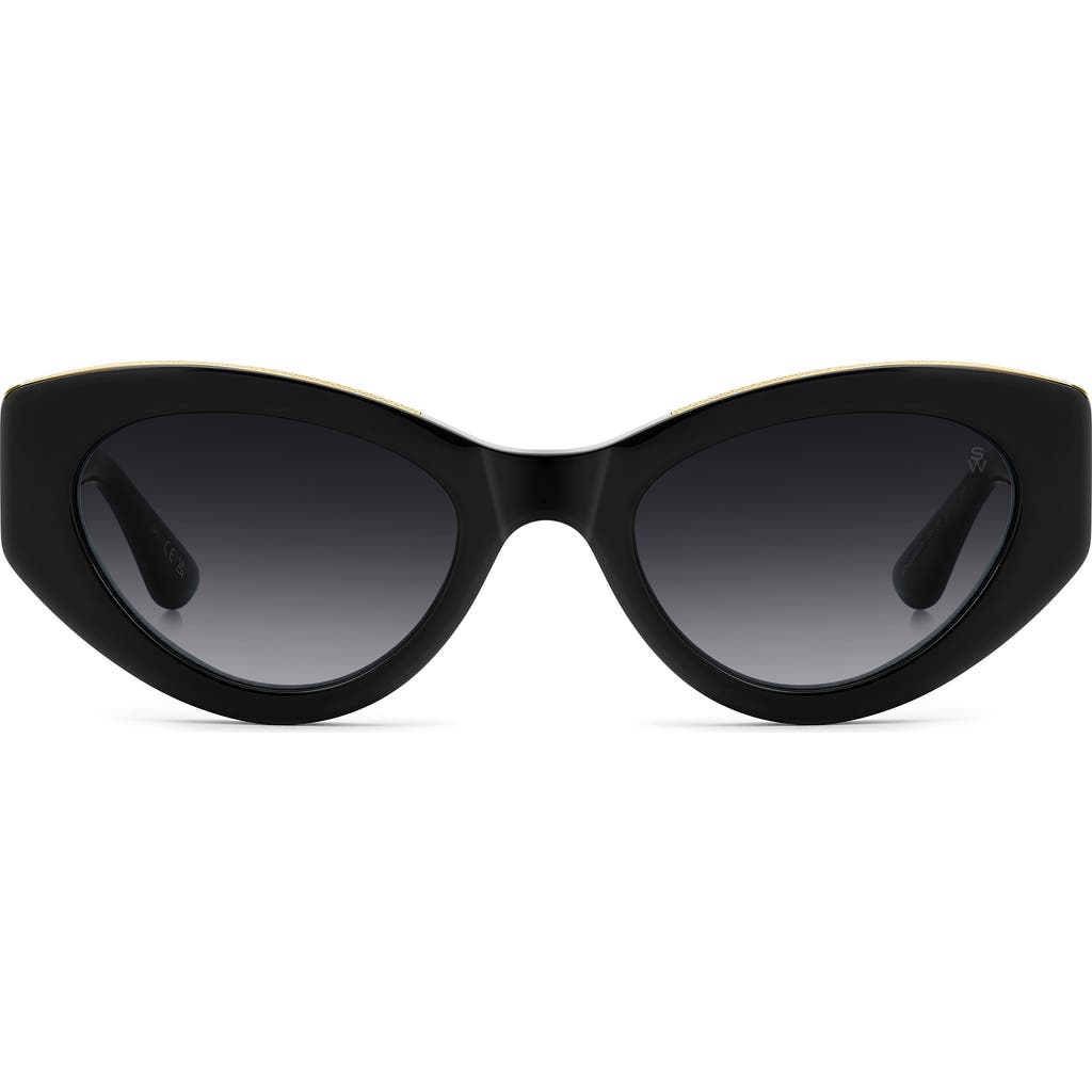Stuart Weitzman 52mm Cat Eye Sunglasses In Black