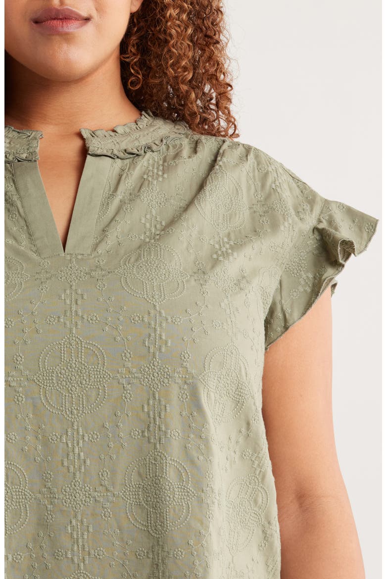 Cap Sleeve Woven Shirt, Alternate, color, OREGANO