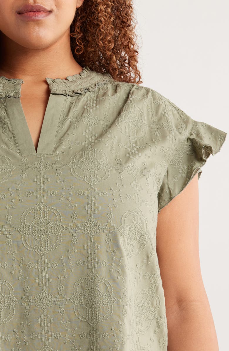 Wit & Wisdom Cap Sleeve Woven Shirt, Alternate, color, Oregano