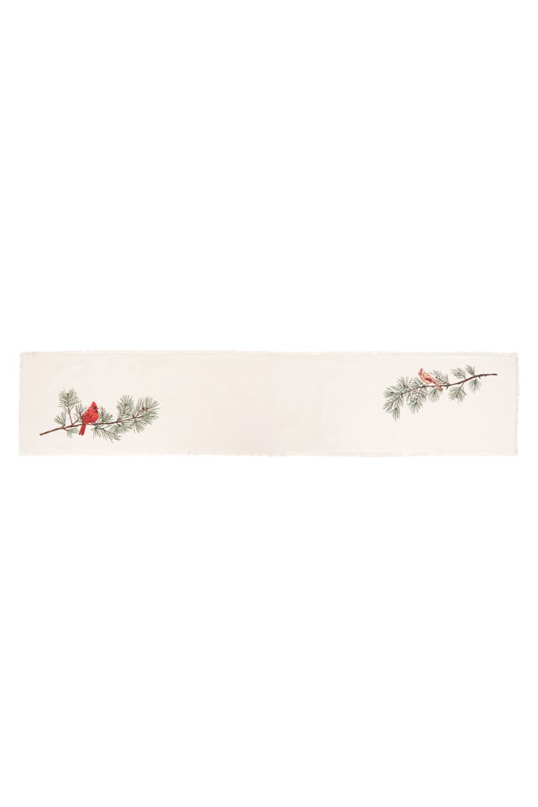 Cardinal and Branch Table Runner 14" x 72", Main, color, Beige
