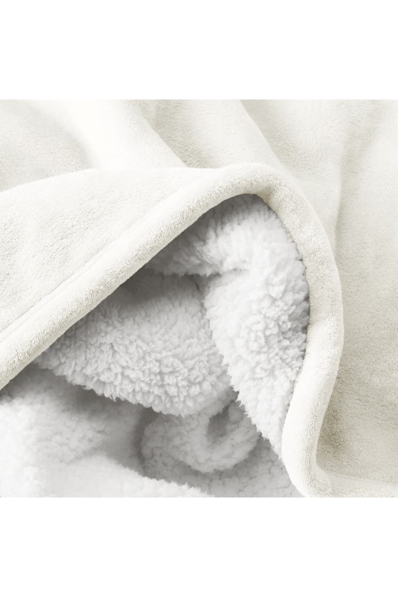 Reversible Plush Fleece Blanket, Alternate, color, Cream