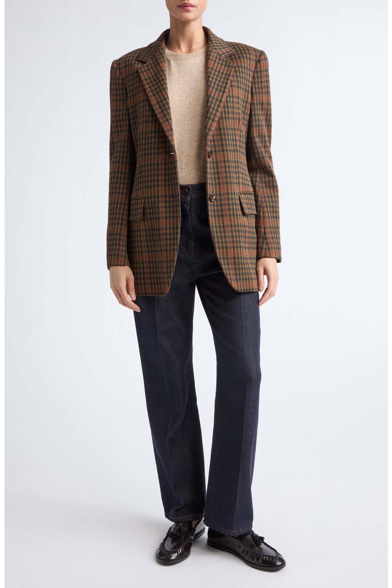 Galosce Plaid Blazer, Alternate, color, TOBACCO