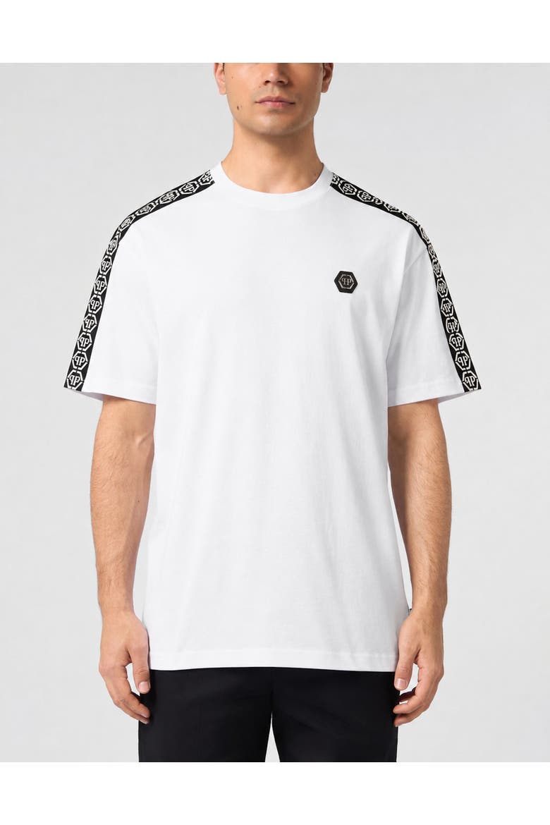 T-Shirt Round Neck Ss All Over Pp Men, Main, color, white
