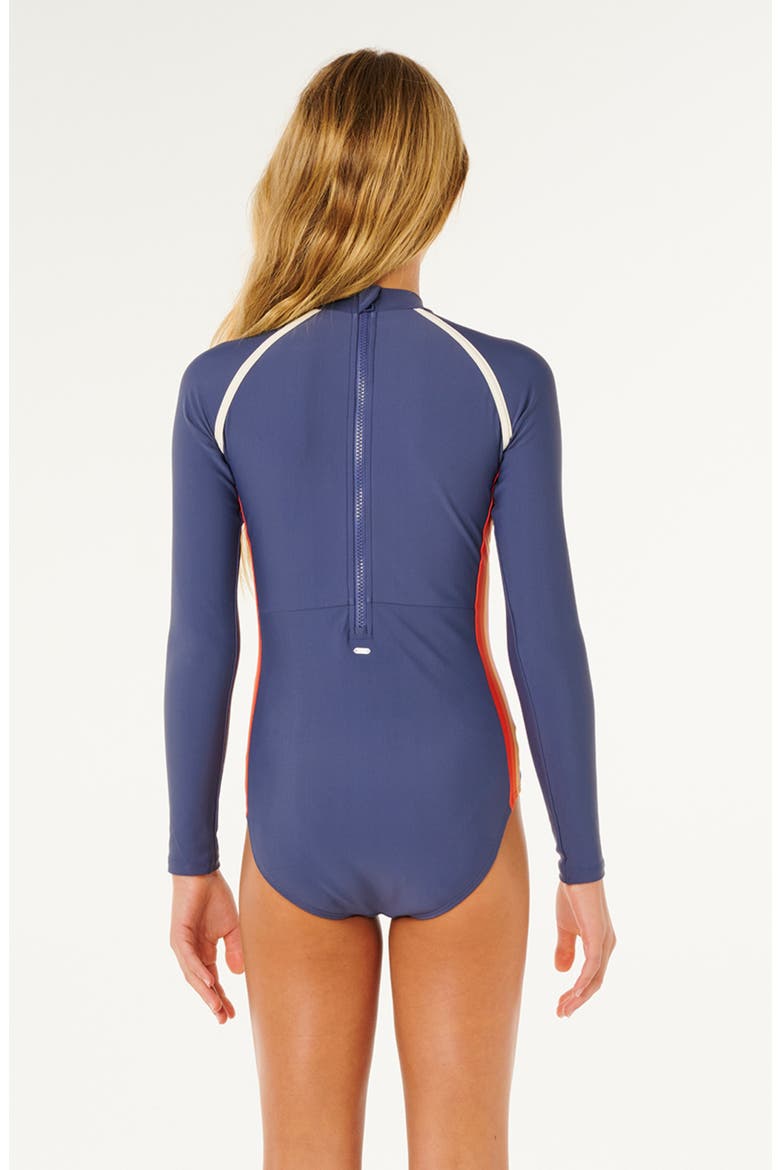 Kids' Surf Revival Long Sleeve One-Piece Rashguard Swimsuit, Alternate, color, NAVY