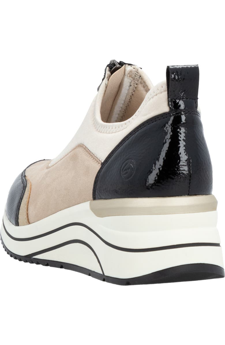 REMONTE Eleni Wedge Sneaker, Alternate, color, Black/Jute/Ginger-Go