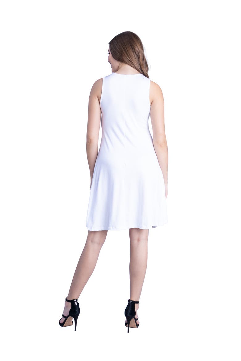 Sleeveless A-Line Fit and Flare Skater Dress, Alternate, color, White