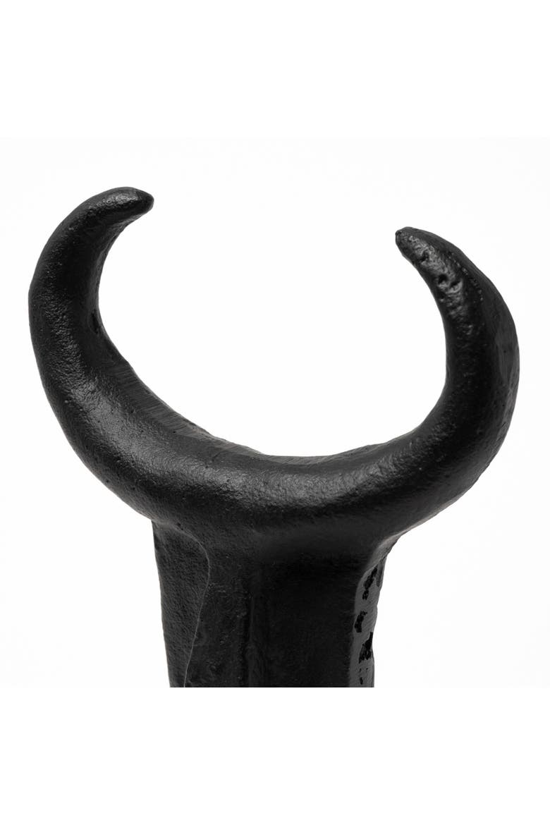 Caleb 4L x 5W Metal Tribal Figurine, Alternate, color, Black