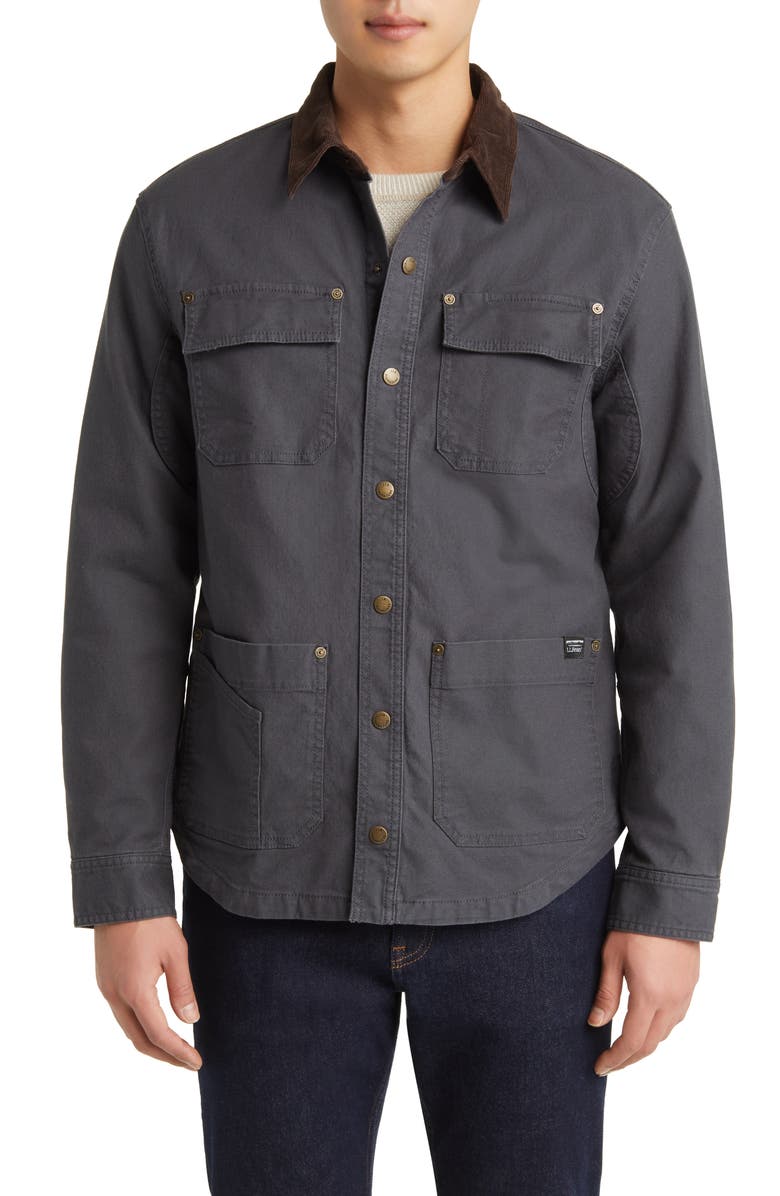 L.L.Bean Signature Flannel Lined Stretch Canvas Shirt Jacket, Alternate, color, 