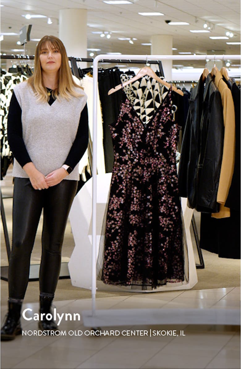 Courtney Sequin Floral Cocktail Dress, sales video thumbnail