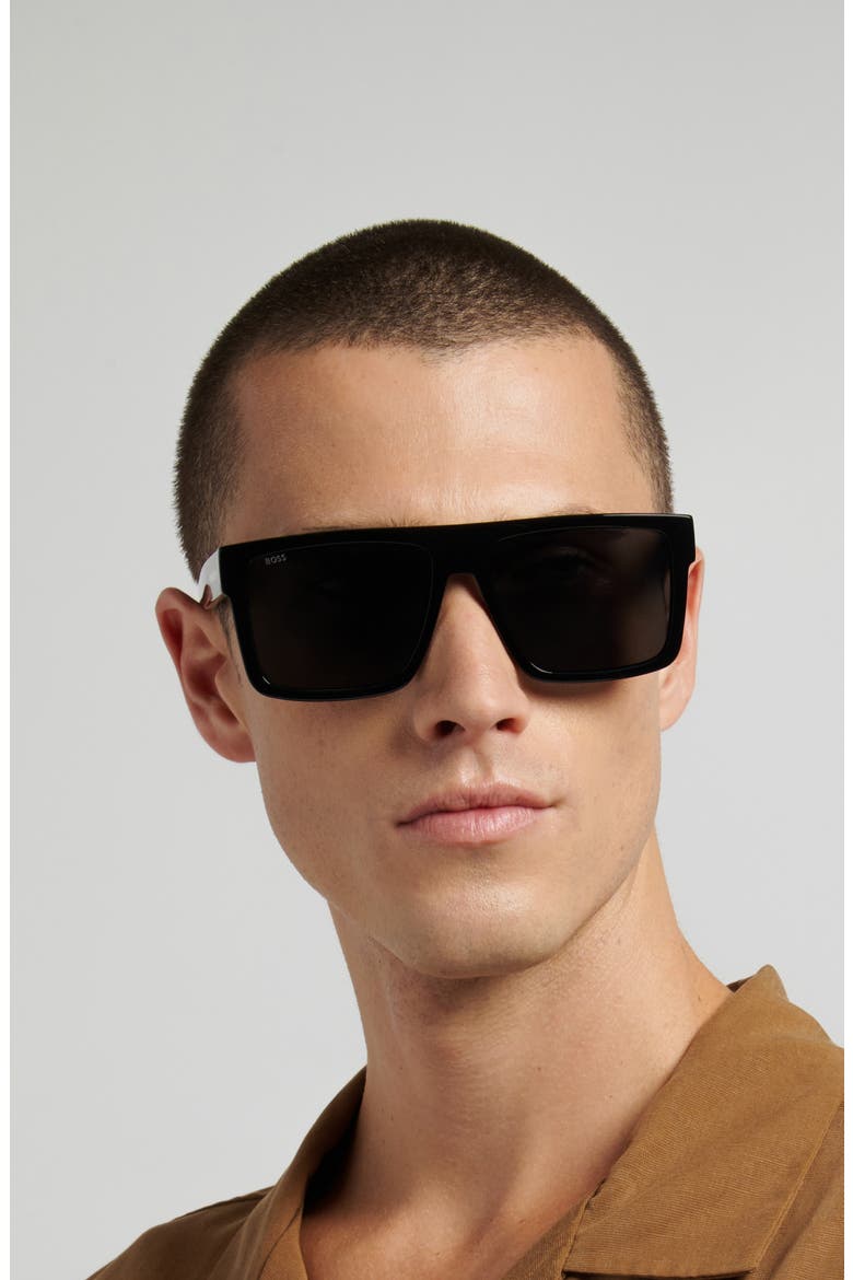 58mm Sunglasses, Alternate, color, BLACK/ GYHC GNSP AR