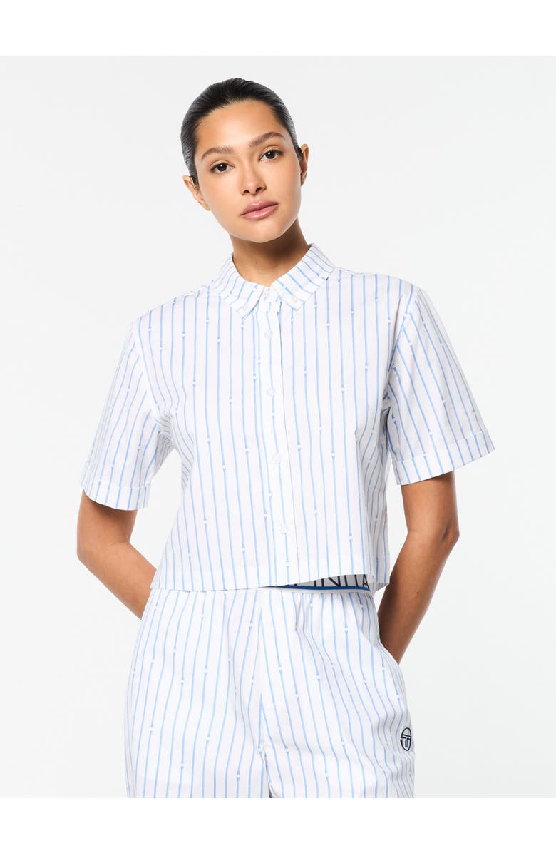 Sergio Tacchini Women's Colonna Cropped Shirt, Main, color, French Blue