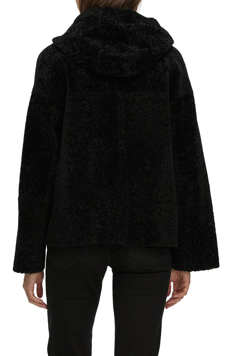 GORSKI Genuine Shearling Zip Hooded Jacket, Rev, Alternate, color, Black