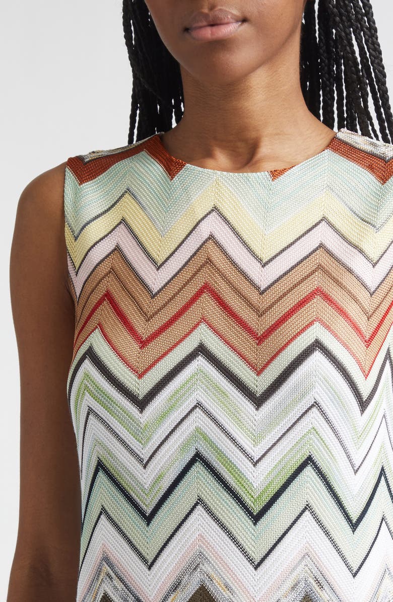 Missoni Zigzag Knit Minidress, Alternate, color, Blue Orange Green Tones