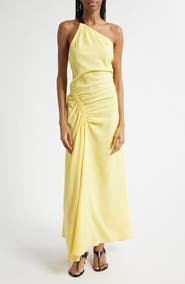 Proenza Schouler Sirena One-Shoulder Crinkle Dress