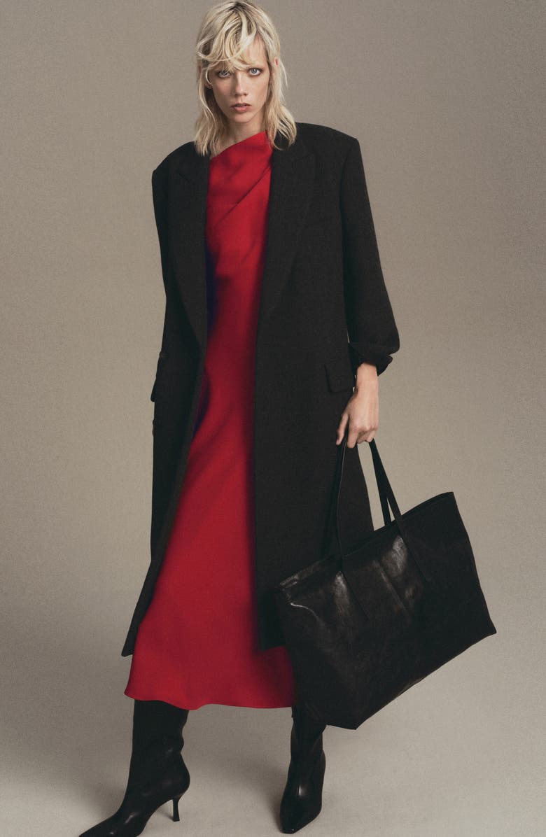 MANGO Asymmetric Maxi Dress, Alternate, color, Red