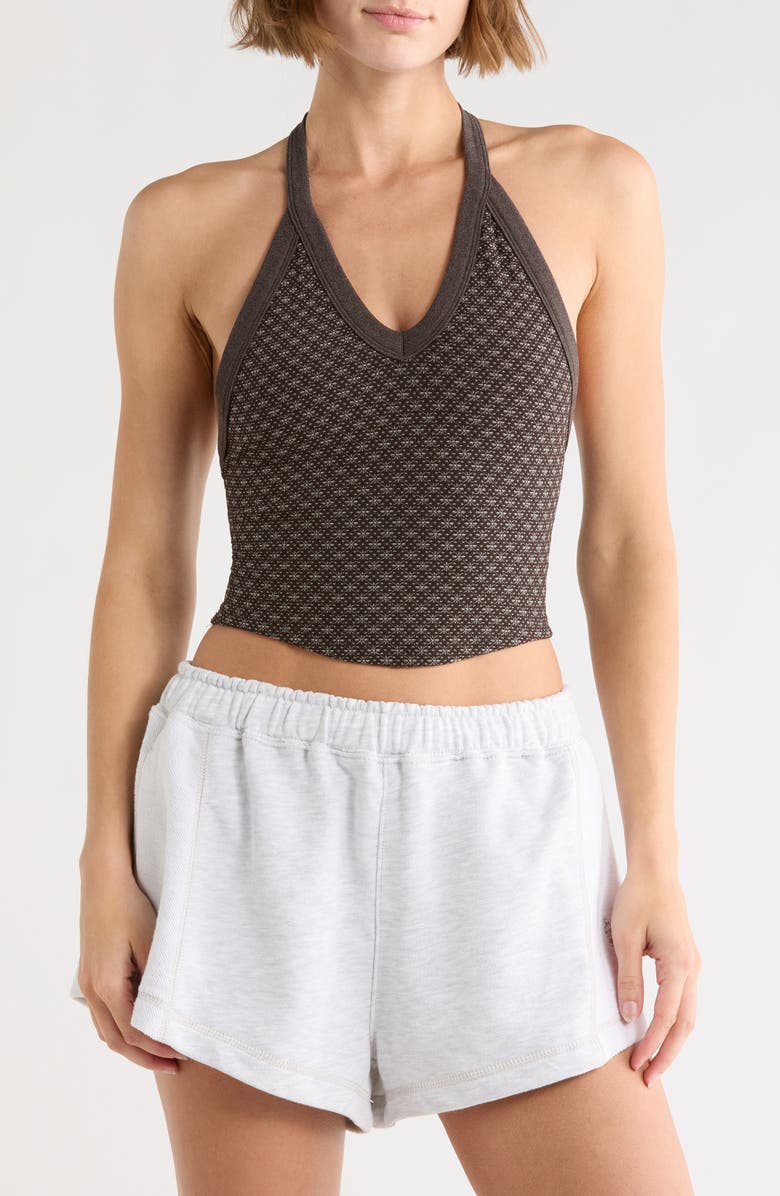 Free People FP Movement All Clear Holiday V-Neck Tank, Main, color, Dark Brown