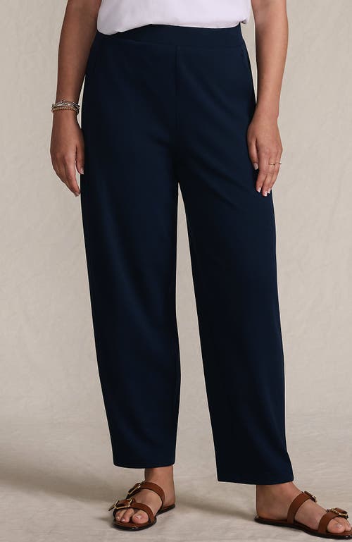 Lands' End Sport Knit High Rise Barrel Ankle Pants In Blue