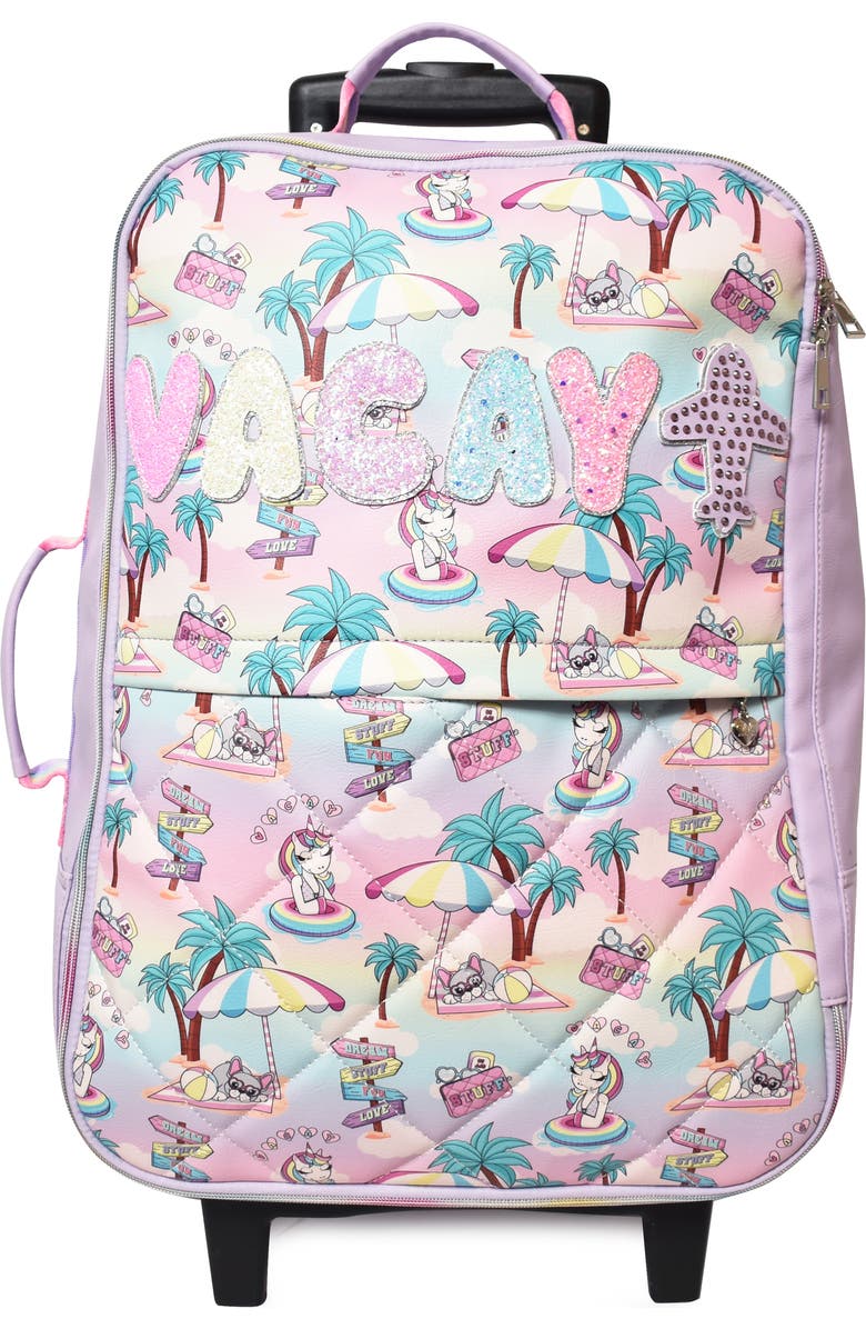 OMG Accessories Kids' Vacay Carry-On Spinner Suitcase, Main, color,