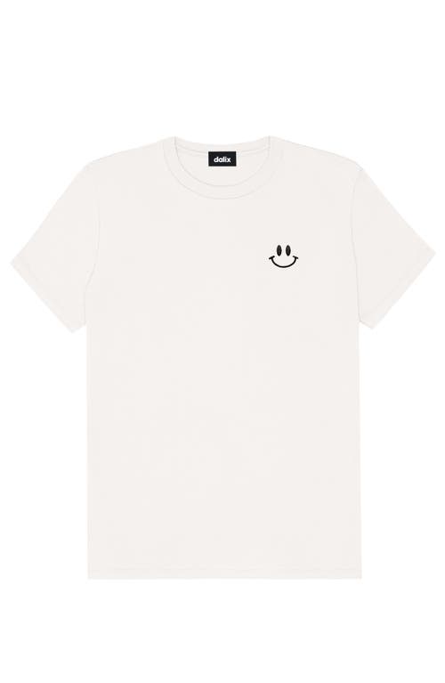 Dalix Smile Face Tee In Vintage White