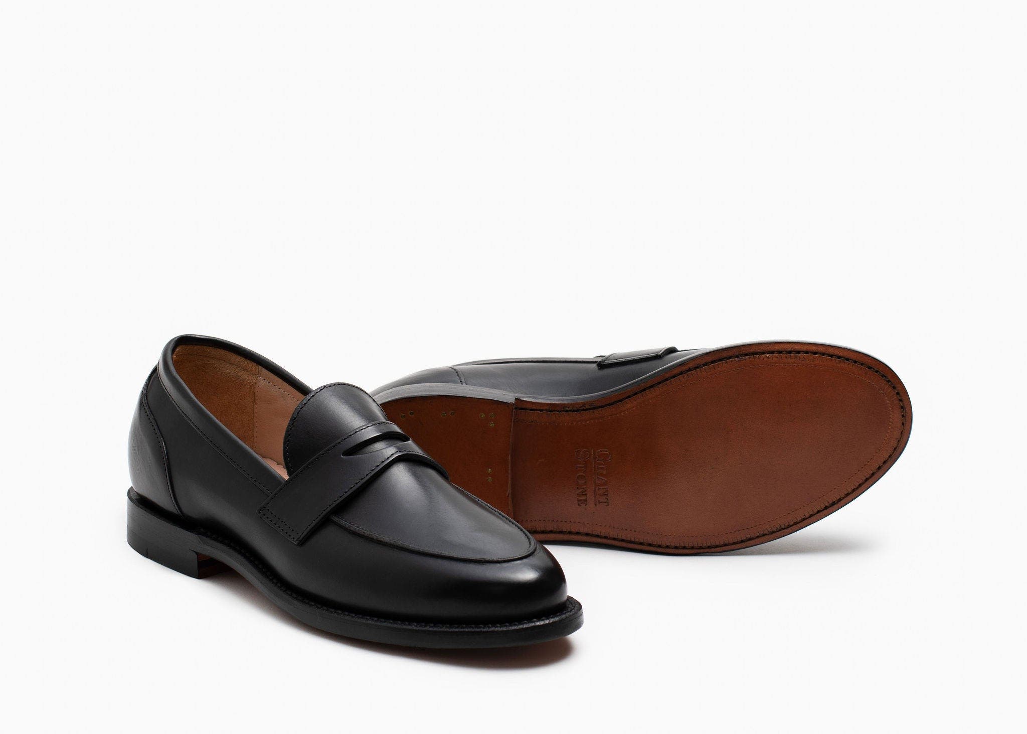 Grant Stone Clara Penny Loafer, Alternate, color, Black Calf