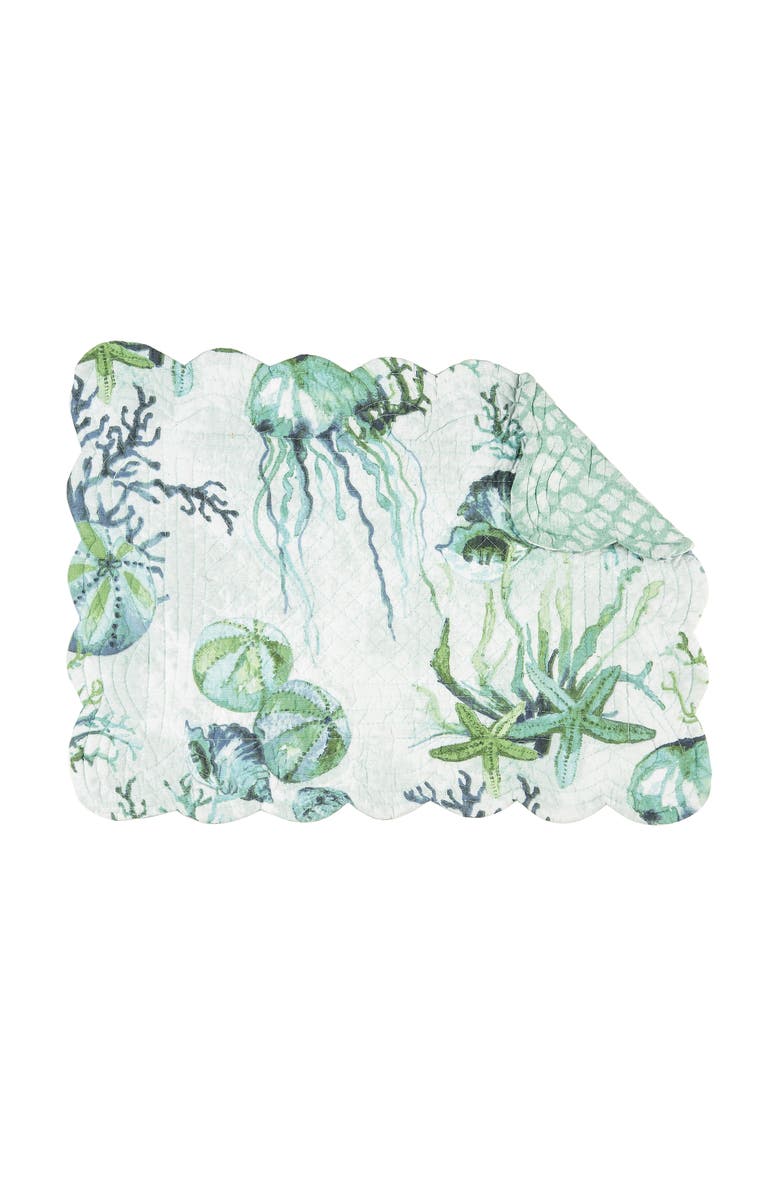 C&F Home Shorecrest Placemat, Set of 6, 13" x 19", Main, color, Green