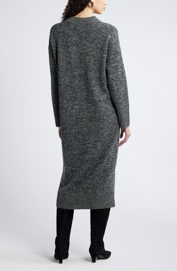 Nordstrom Long Sleeve Marled Wool Blend Sweater Dress Nordstromrack