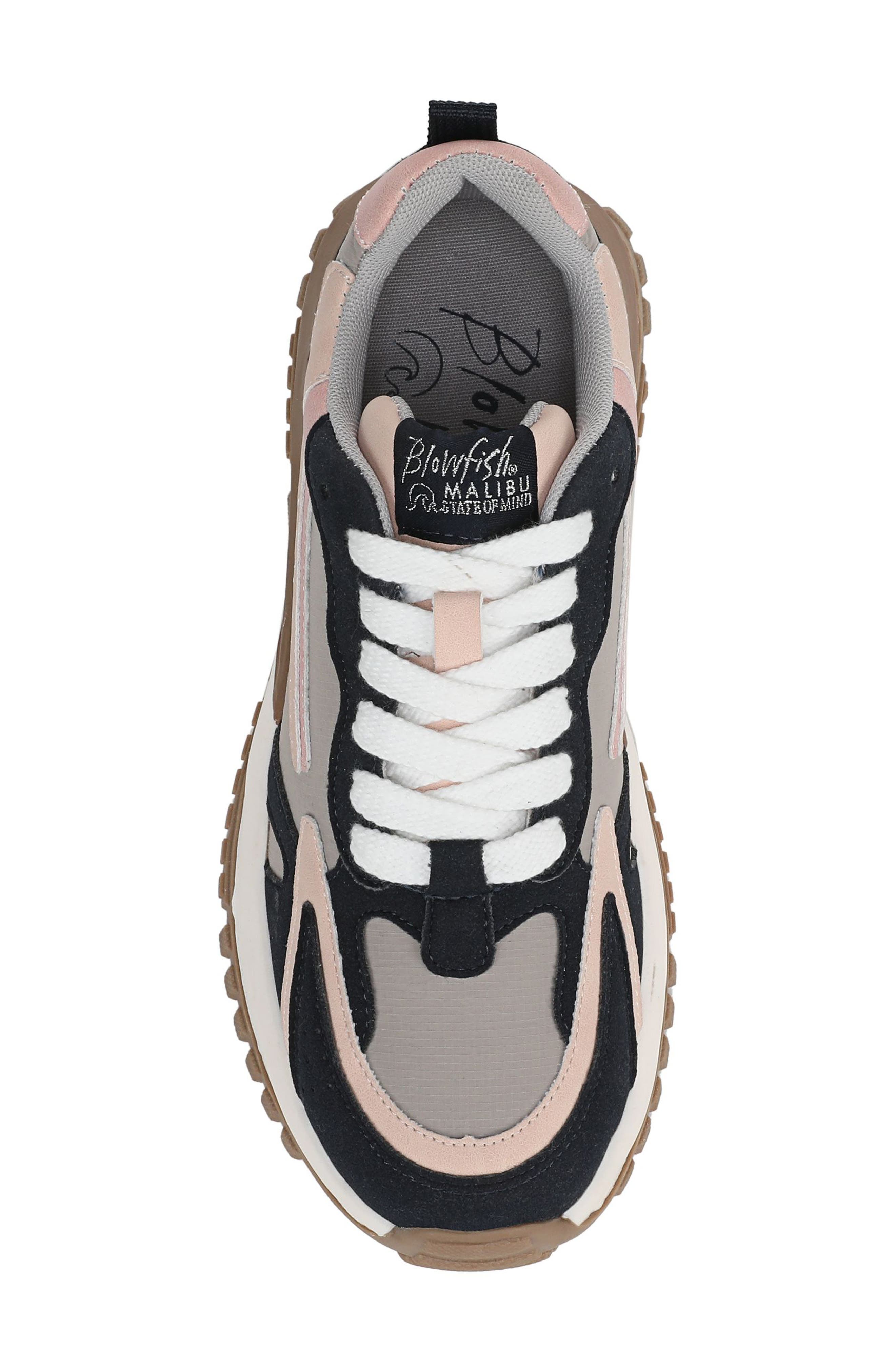 Blowfish Malibu Leo Sneaker, Alternate, color, Navy / Pink Faux Suede