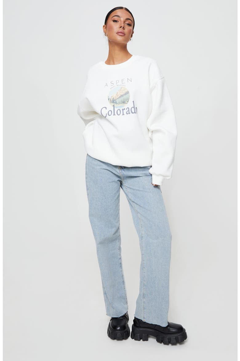 Colorado Oversize Graphic Sweatshirt, Alternate, color, WHITE