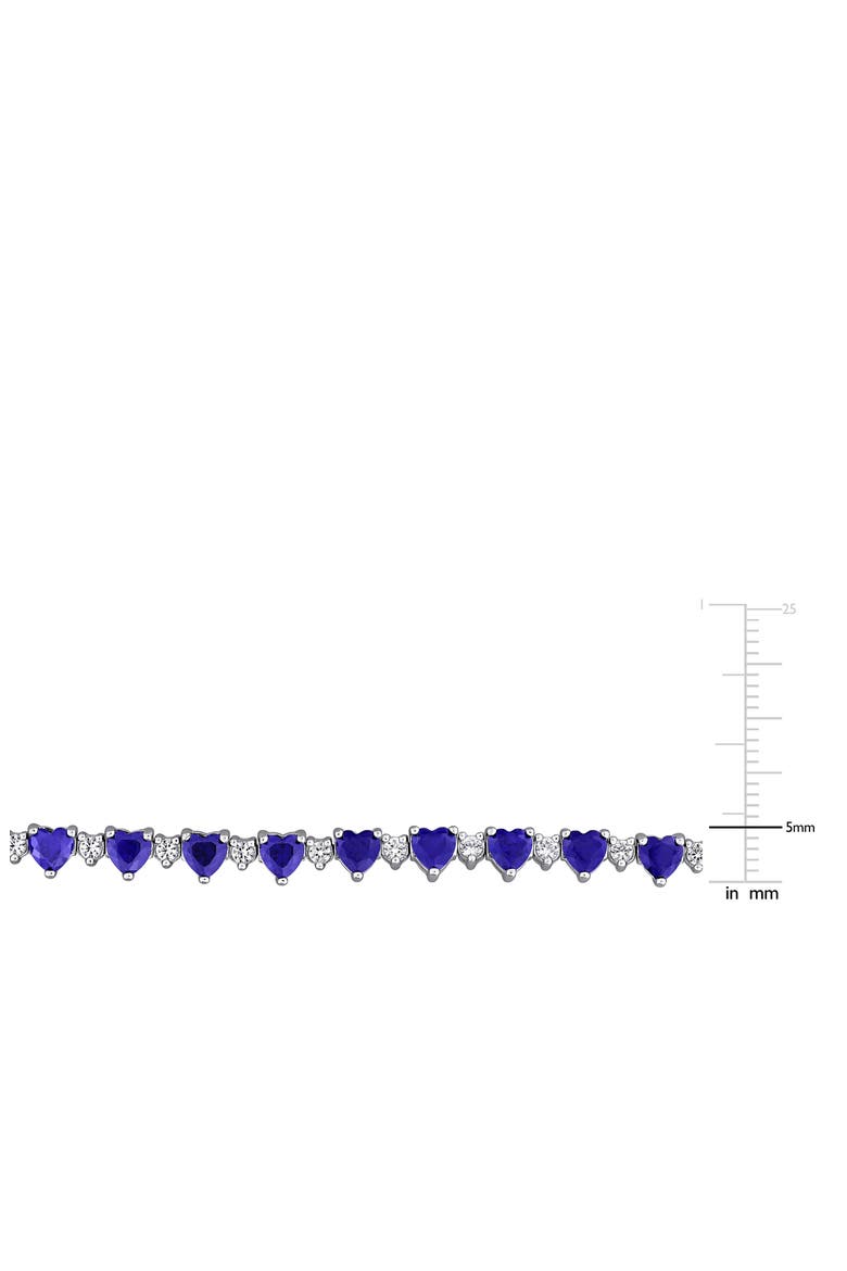 Heart Cut Lab Created Blue Sapphire & White Sapphire Tennis Bracelet, Alternate, color, BLUE