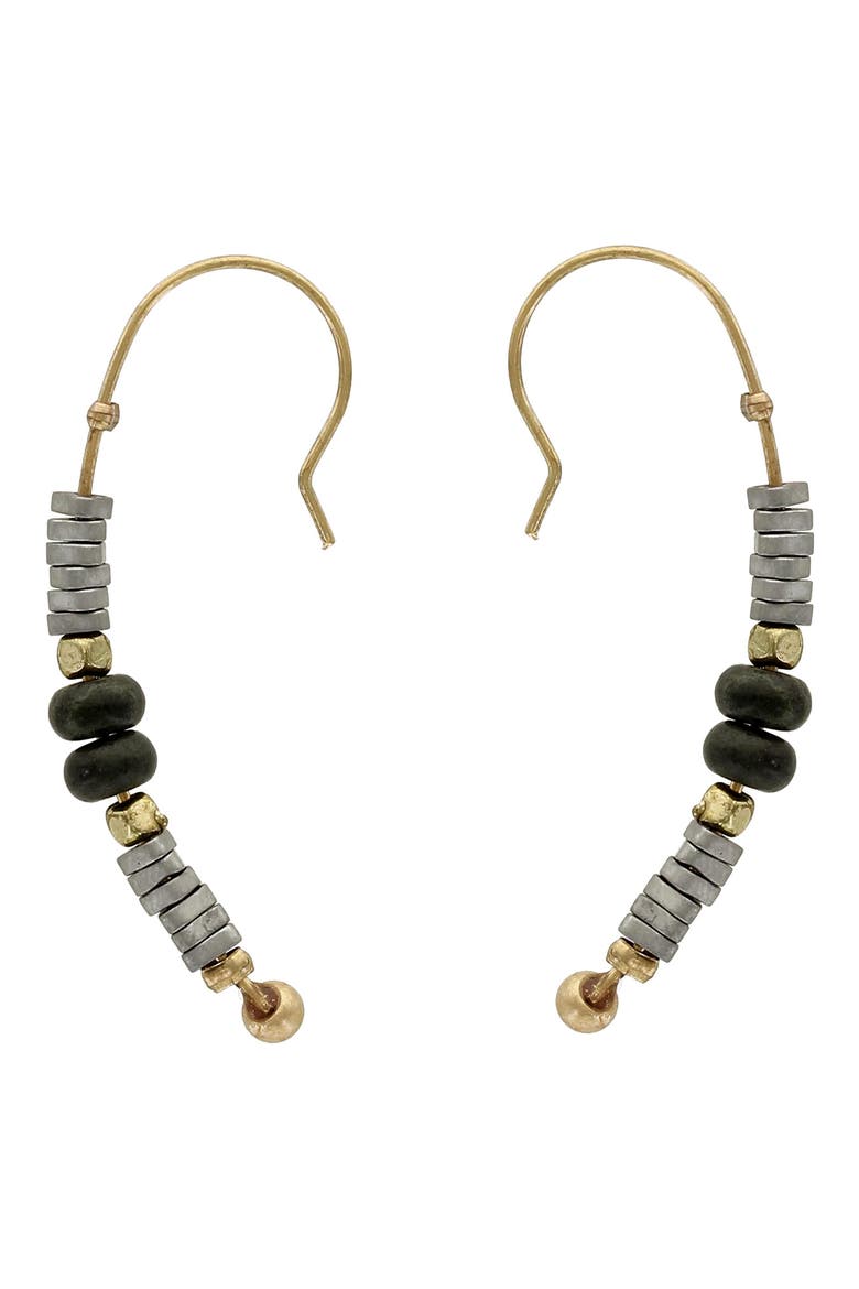 Beaded Drop Earrings, Alternate, color, BLACK