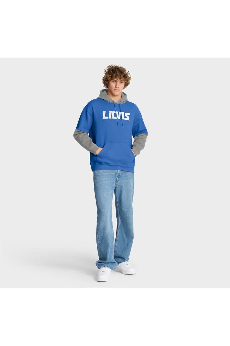 Men's Fanatics Blue Detroit Lions Helmet Pullover Hoodie, Alternate, color, Blue