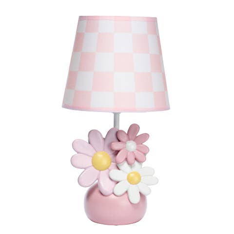 Daisy Dreams Hand-Painted Floral Lamp w/ Shade and LED Bulb