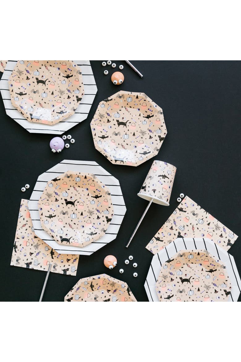 Hocus Pocus Halloween Large Napkins, Alternate, color, Peach Background