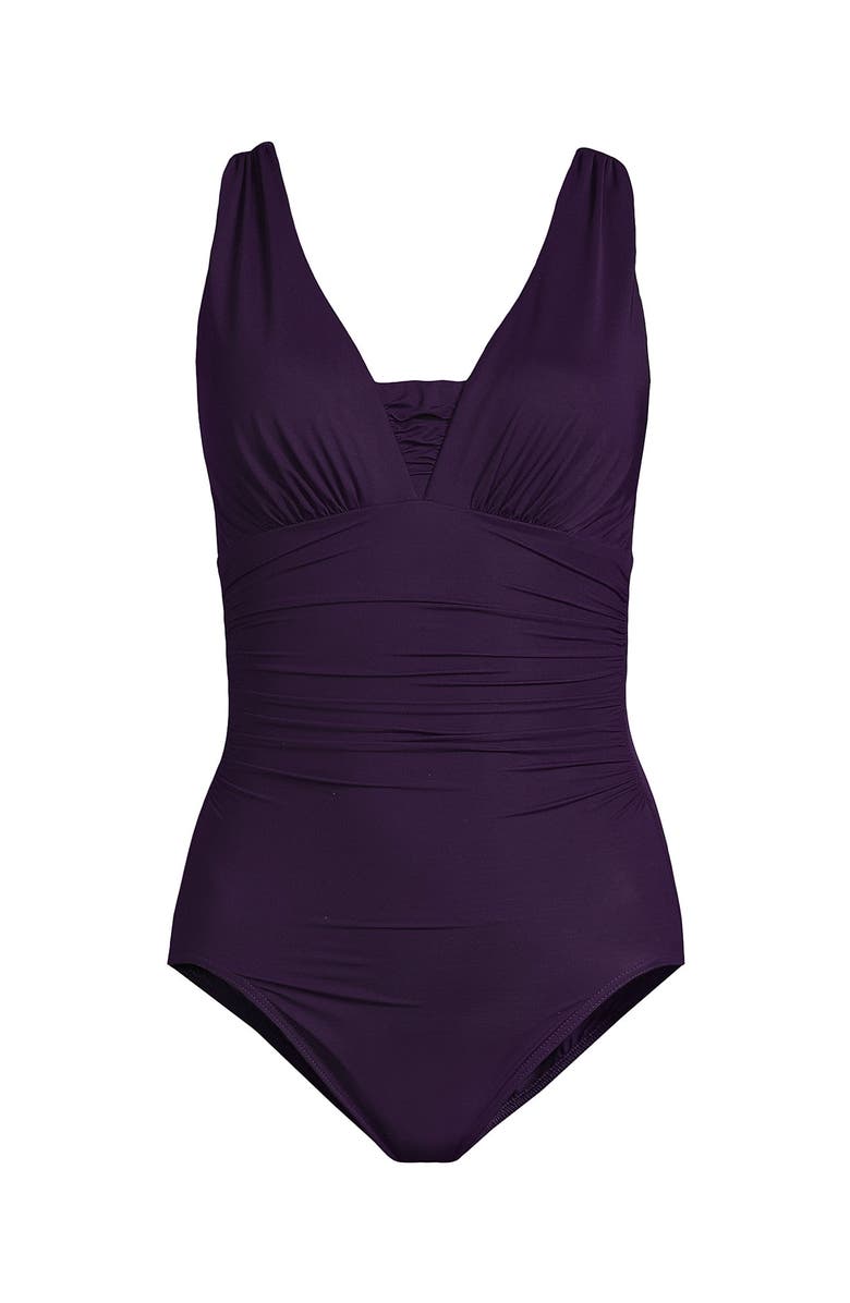 Lands' End SlenderSuit Grecian Tummy Control Chlorine Resistant One Piece Swimsuit, Alternate, color, 