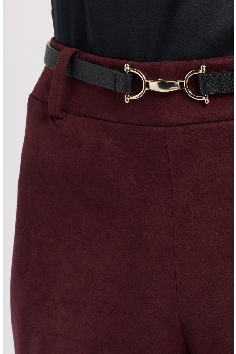 Pull On Wide Leg Faux Suede Pants, Alternate, color, BAROLO