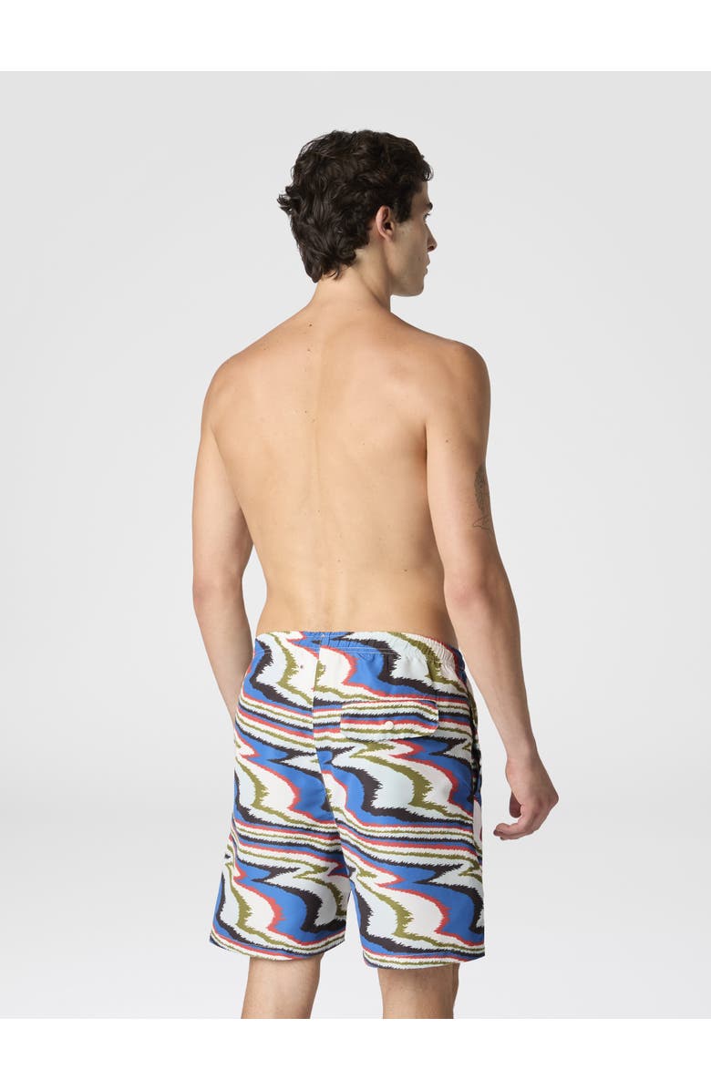 UM Long Swim Shorts With Irregular Zigzag Print, Alternate, color, Multicoloured