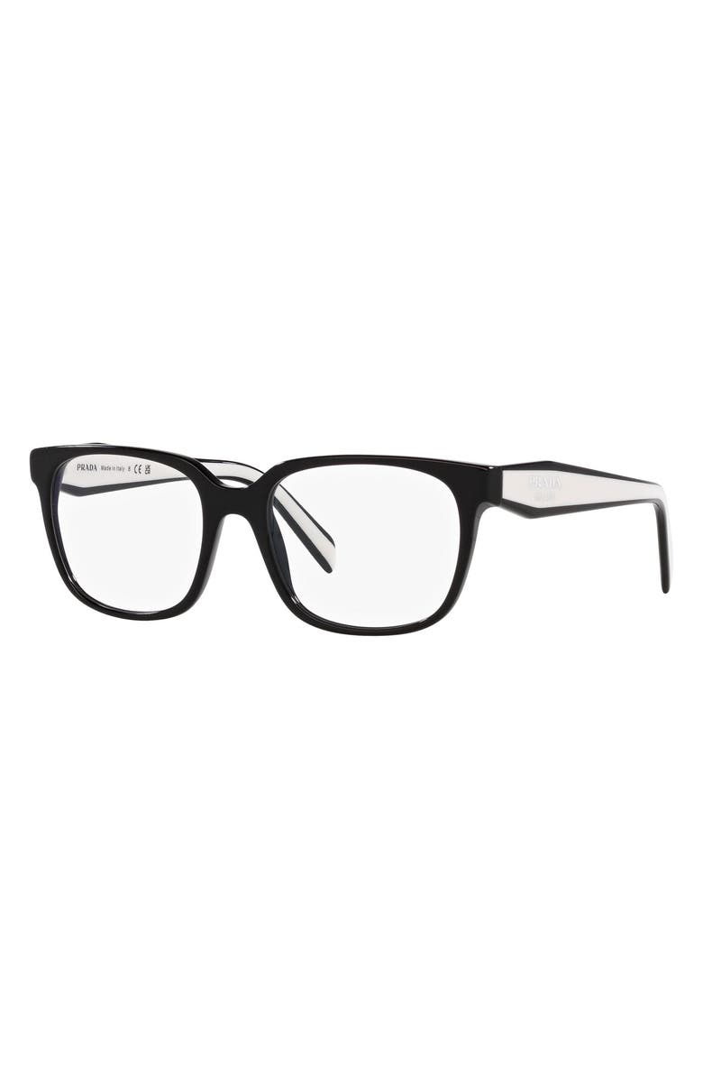 Prada 52mm Rectangular Optical Glasses, Alternate, color, 