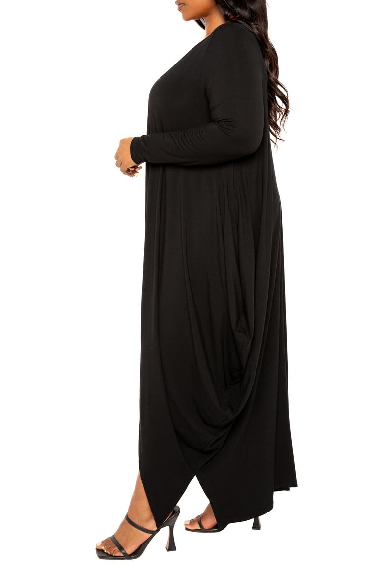 Cascade Bubble Hem Cardigan, Alternate, color, BLACK