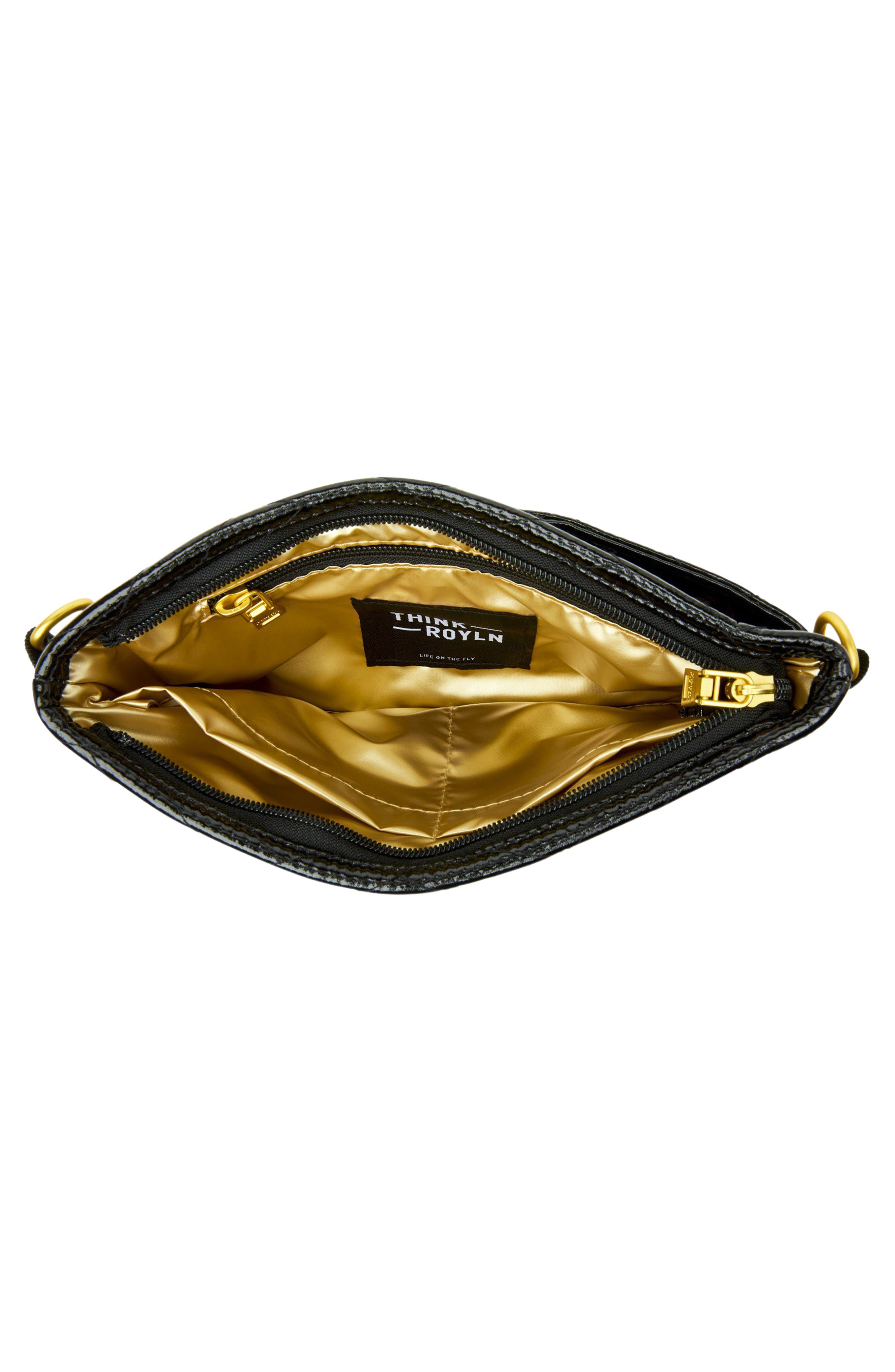 THINK ROYLN Almost Famous Quilted Crossbody Bag, Alternate, color, Black Patent
