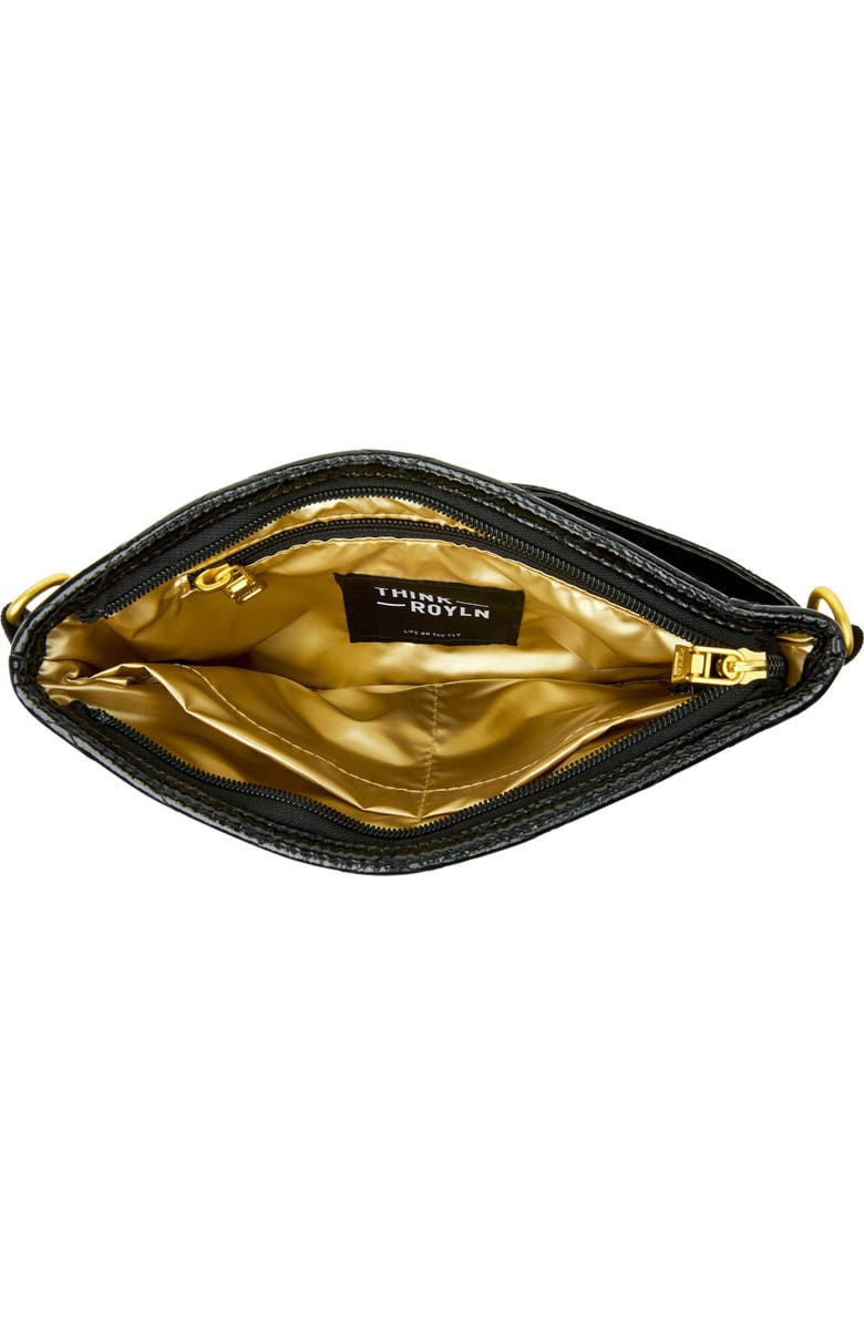 THINK ROYLN Almost Famous Quilted Crossbody Bag, Alternate, color, Black Patent