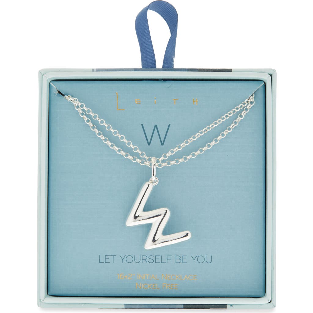Leith Lowercase Initial Bubble Pendant Necklace In Metallic
